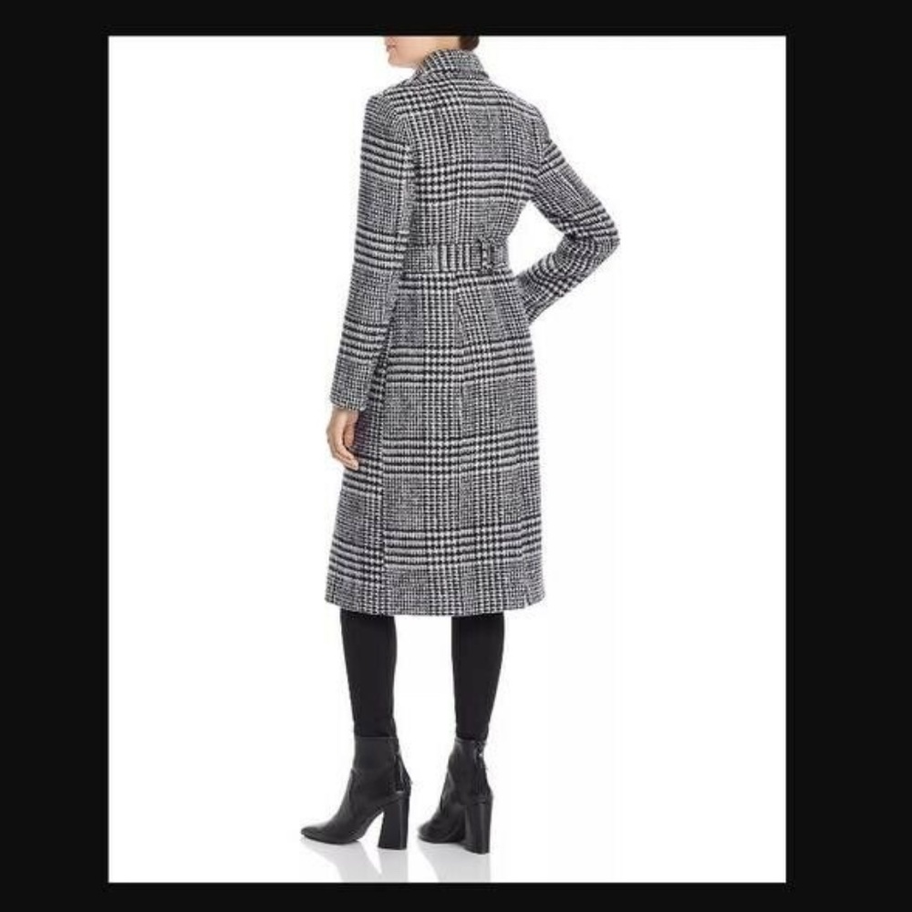 Cole Haan Signature Plaid Wool Blend Trench Coat - Picture 4 of 9
